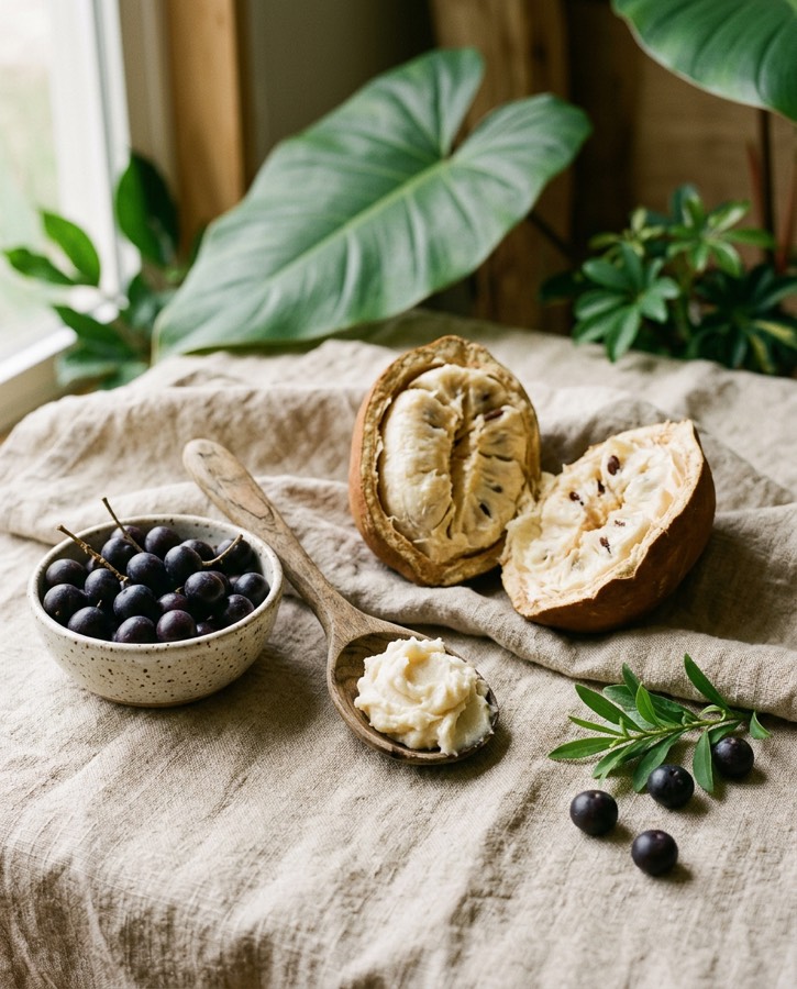 Cupuaçu, açaí e manteiga natural